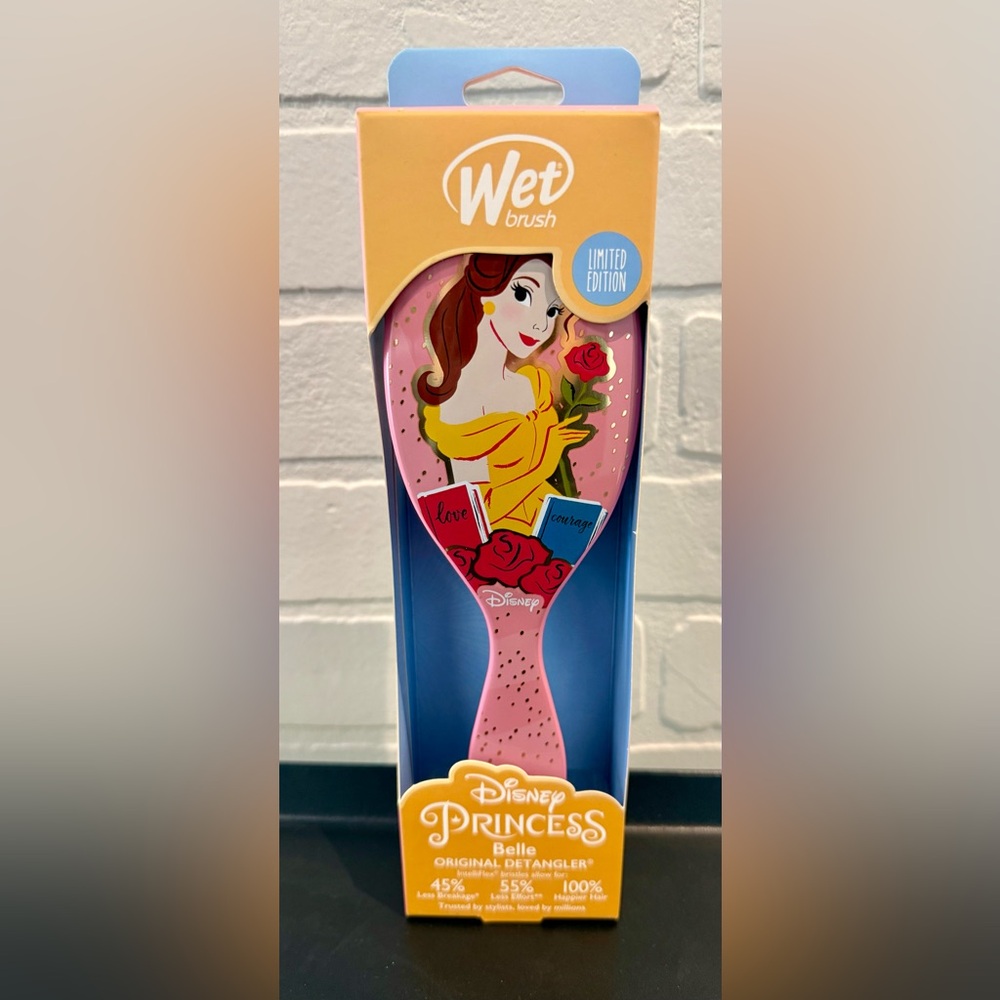 Disney Princess Belle Hair Brush - Pink and Yellow